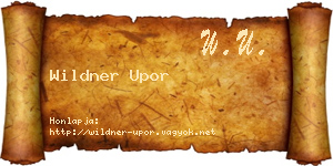 Wildner Upor névjegykártya
